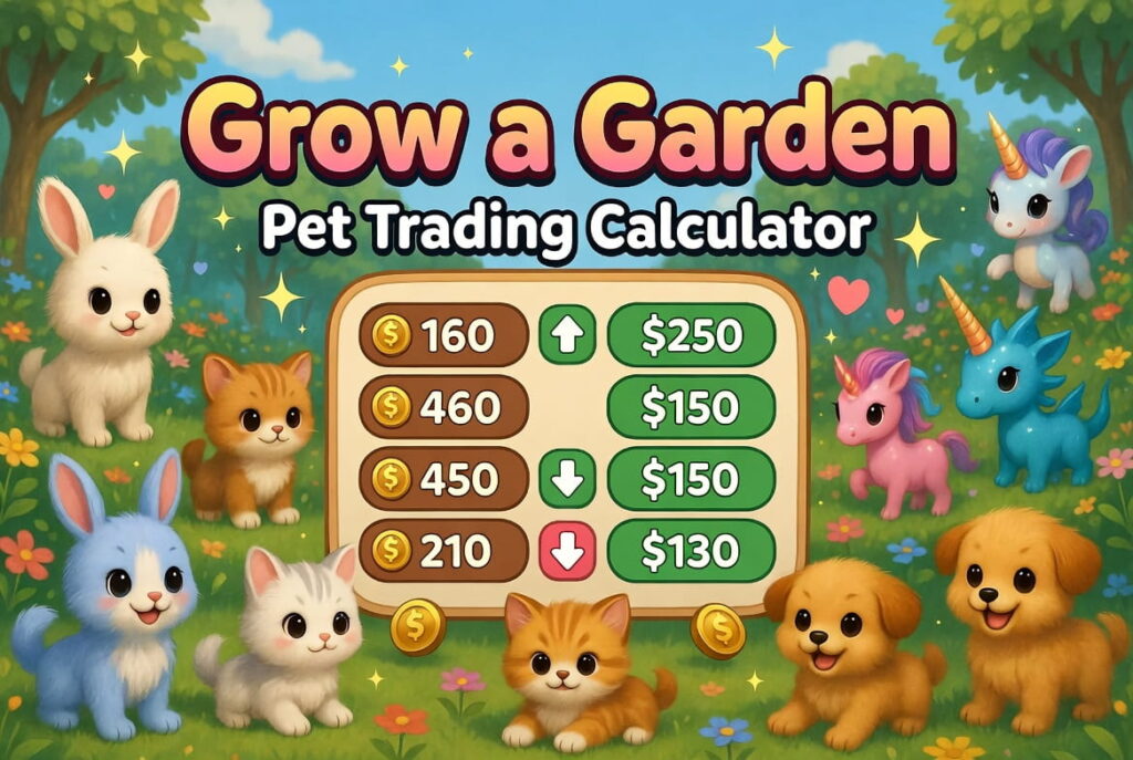 grow a garden pet trading calculator​